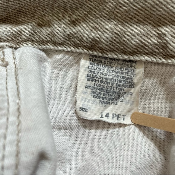 Vintage Lee Baggy Jeans 14P Tan High Rise 80’s 29in Waist Retro Mom Khaki Denim - Picture 3 of 12